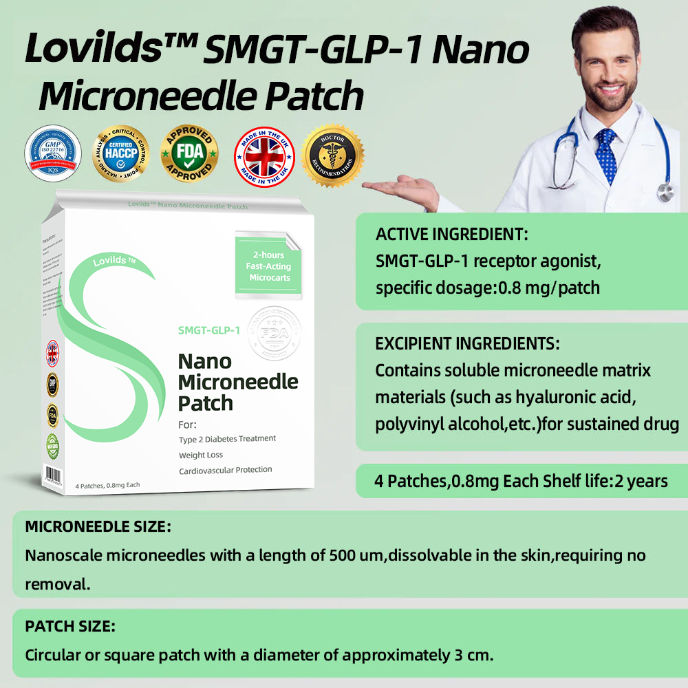LOVILDS™ SMGT-GLP-1 Nano Microneedle Patch（Painless, long-lasting, addressing diabetes, obesity, and cardiovascular diseases）